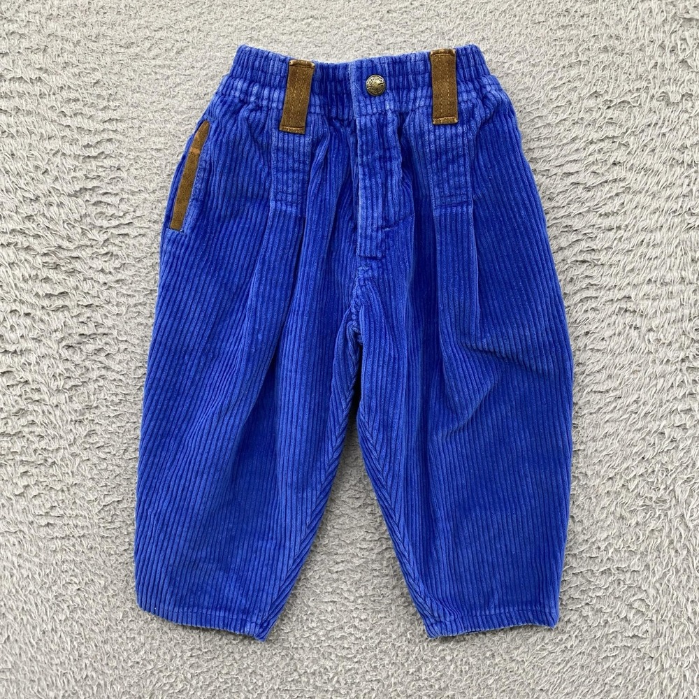 Vintage OshKosh B'gosh Corduroy Pants Toddlers 2T Blue Elastic Waist Made in USA